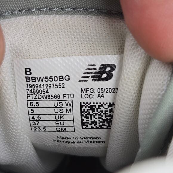 New Balance Womens 6.5B 550 White Juniper Leather Casual Lifestyle Daily Sneaker - Picture 15 of 15